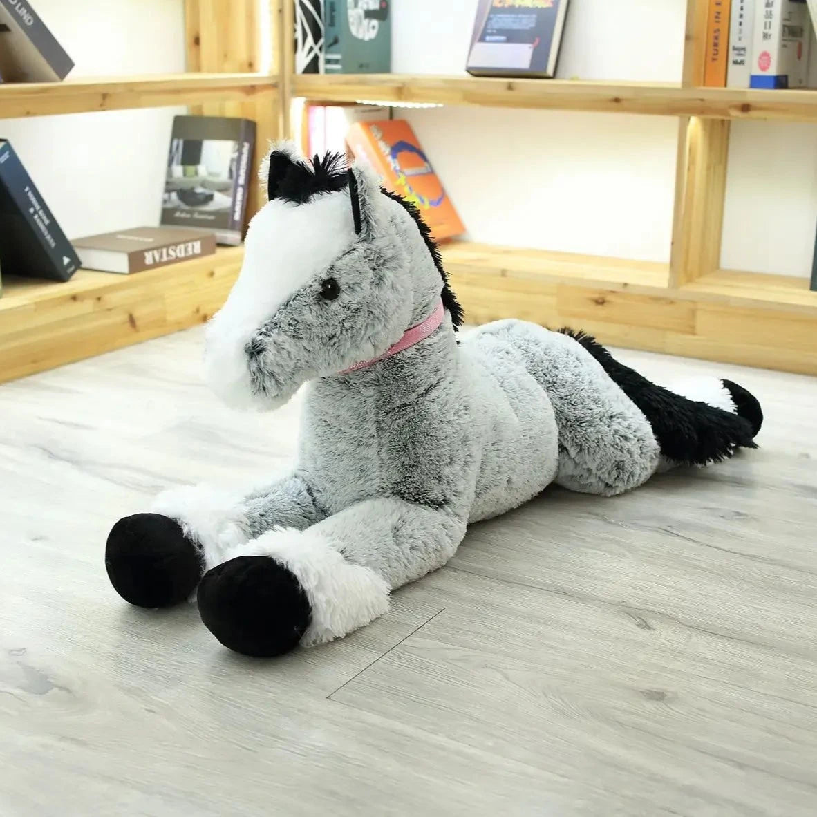 Giant Fluffy Brown Gray Horse Plushie Kawaiies