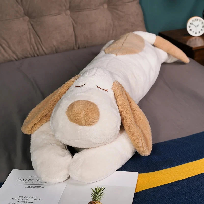 kawaiies-softtoys-plushies-kawaii-plush-Giant Long Fluffy Spotty Dog Plushies Soft toy White 100cm / 39in 