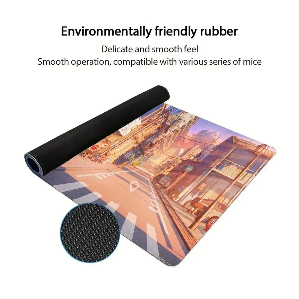 kawaiies-softtoys-plushies-kawaii-plush-Glowing Japanese Street Architecture Mouse Pad Mouse Pads 