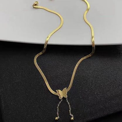 kawaiies-softtoys-plushies-kawaii-plush-Golden Butterfly Drop Chain Necklace Jewelry 