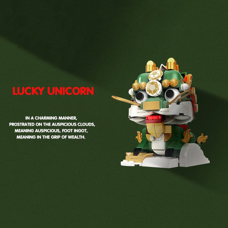 kawaiies-softtoys-plushies-kawaii-plush-Good Fortune Lucky Cute Creatures Micro Building Blocks | NEW Build it Lucky Unicorn 