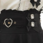 kawaiies-softtoys-plushies-kawaii-plush-Gothic Heart Bow High Waist Black Plaid Skirt Apparel 