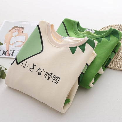 kawaiies-softtoys-plushies-kawaii-plush-Green Dinosaur Long Sleeve Unisex Sweatshirts | NEW Hoodies 