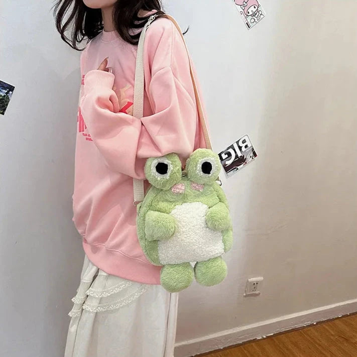 kawaiies-softtoys-plushies-kawaii-plush-Green Froggy Plush Backpack Bags 