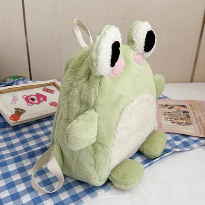 kawaiies-softtoys-plushies-kawaii-plush-Green Froggy Plush Backpack Bags 