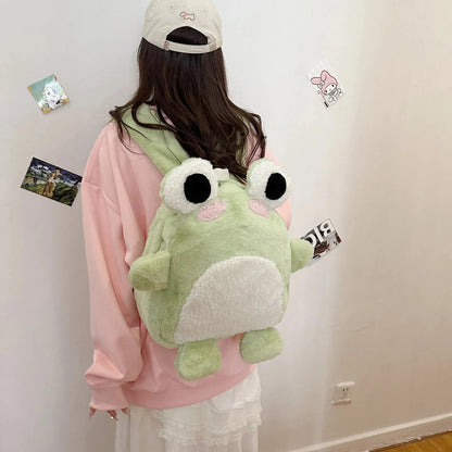 kawaiies-softtoys-plushies-kawaii-plush-Green Froggy Plush Backpack Bags 