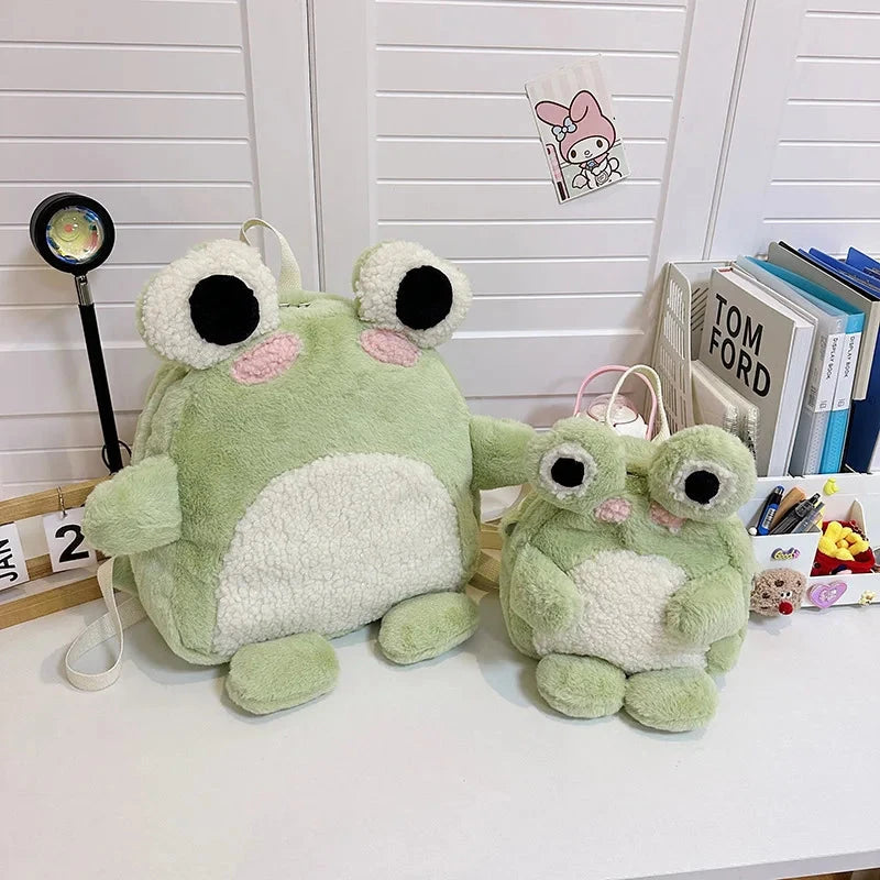 kawaiies-softtoys-plushies-kawaii-plush-Green Froggy Plush Backpack Bags 