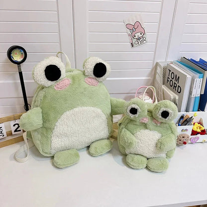 kawaiies-softtoys-plushies-kawaii-plush-Green Froggy Plush Backpack Bags 