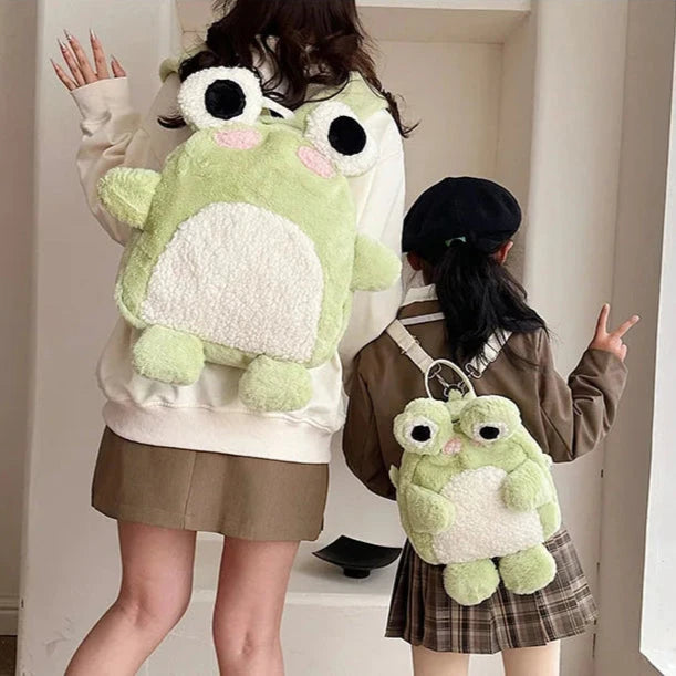 kawaiies-softtoys-plushies-kawaii-plush-Green Froggy Plush Backpack Bags 