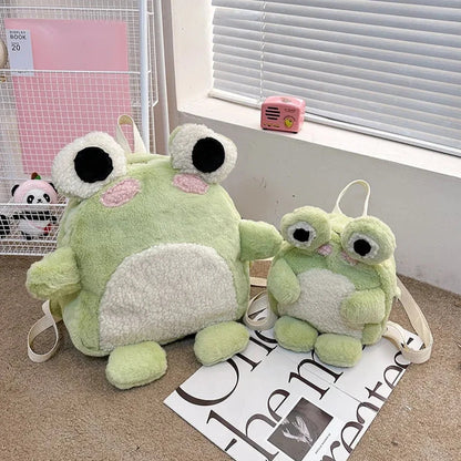 kawaiies-softtoys-plushies-kawaii-plush-Green Froggy Plush Backpack Bags 