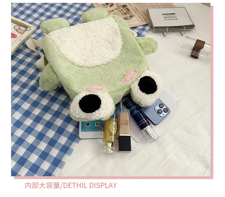 kawaiies-softtoys-plushies-kawaii-plush-Green Froggy Plush Backpack Bags 