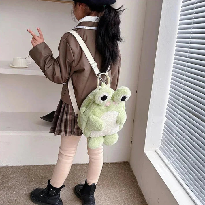 kawaiies-softtoys-plushies-kawaii-plush-Green Froggy Plush Backpack Bags 
