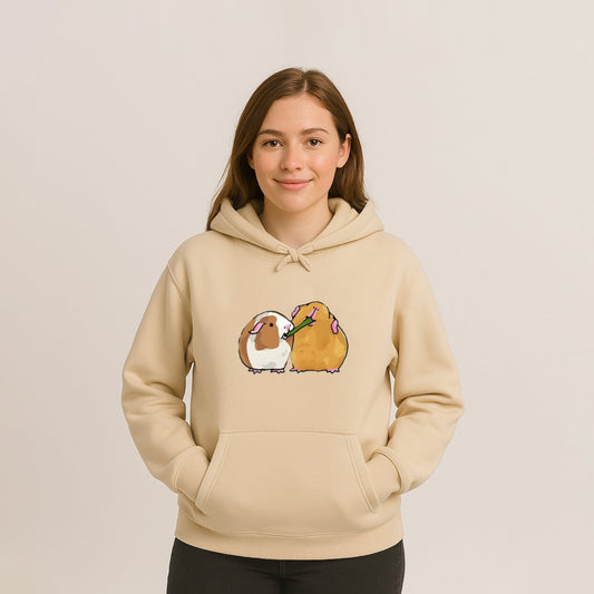 kawaiies-softtoys-plushies-kawaii-plush-Guinea Pig Sharing is Caring Unisex Hoodie Apparel Cream XS 