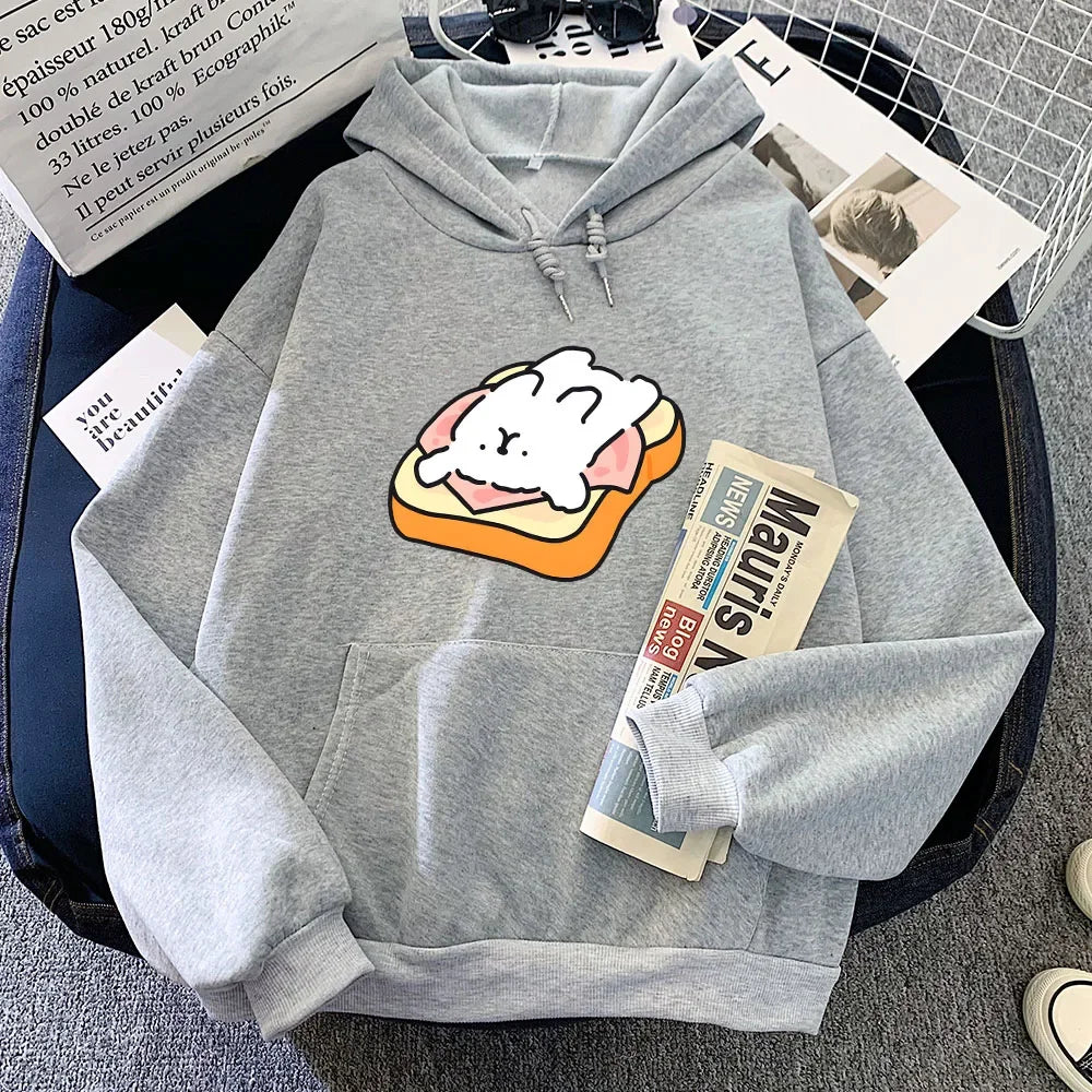 kawaiies-softtoys-plushies-kawaii-plush-Ham Toastie Luckie the Dog Unisex Hoodie Apparel Gray M 