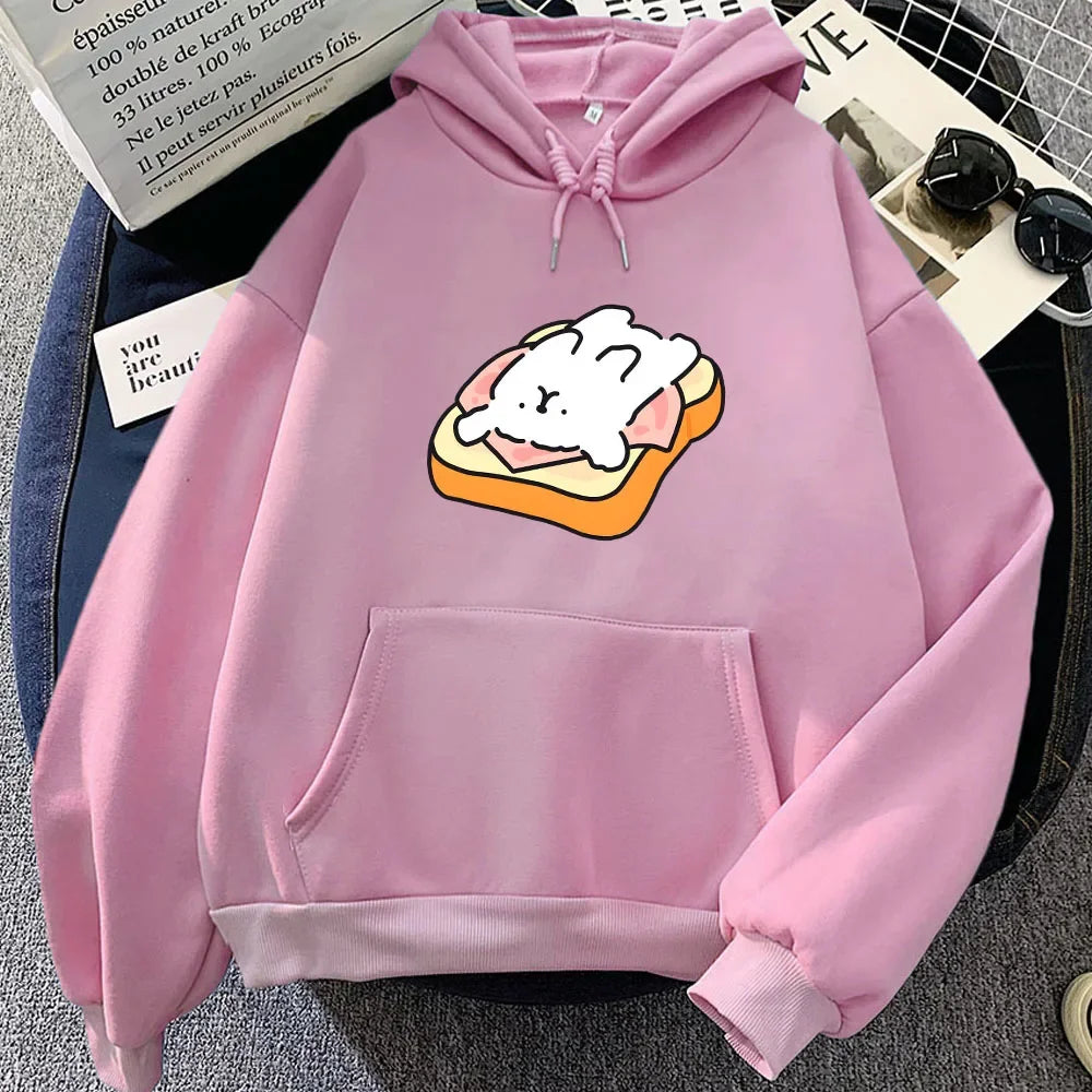 kawaiies-softtoys-plushies-kawaii-plush-Ham Toastie Luckie the Dog Unisex Hoodie Apparel Pink XS 