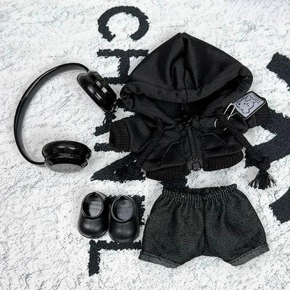 kawaiies-softtoys-plushies-kawaii-plush-Handmade All-Black Streetwear Labubu Outfit Accessories 