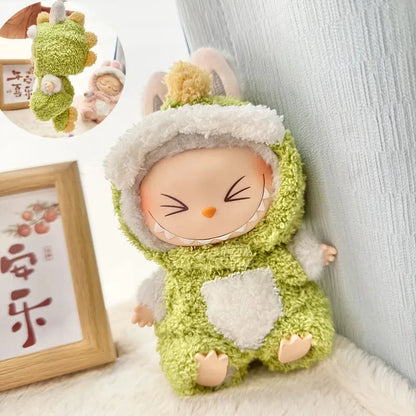 kawaiies-softtoys-plushies-kawaii-plush-Handmade Fluffy Animals Labubu Doll Outfit Collection Accessories Green Dino 