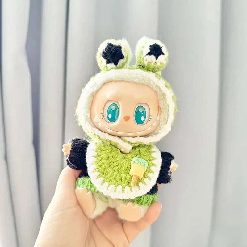 kawaiies-softtoys-plushies-kawaii-plush-Handmade Labubu Crochet Animal Outfits Accessories Frog 