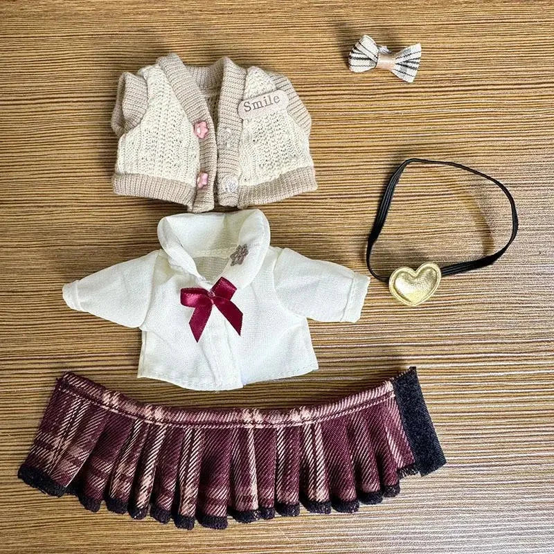 Handmade Labubu School Uniform Outfit with Accessories