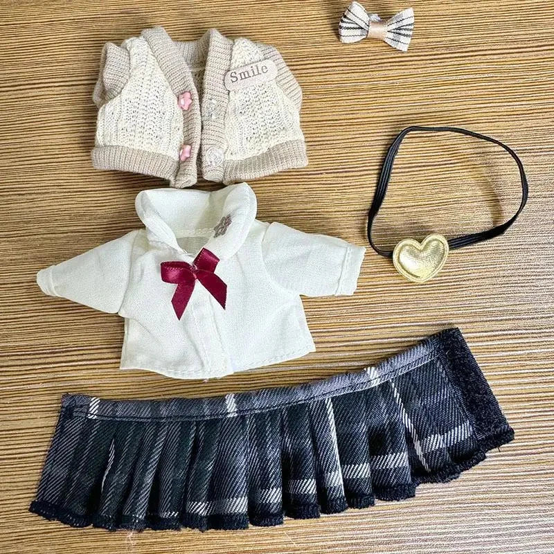 Handmade Labubu School Uniform Outfit with Accessories