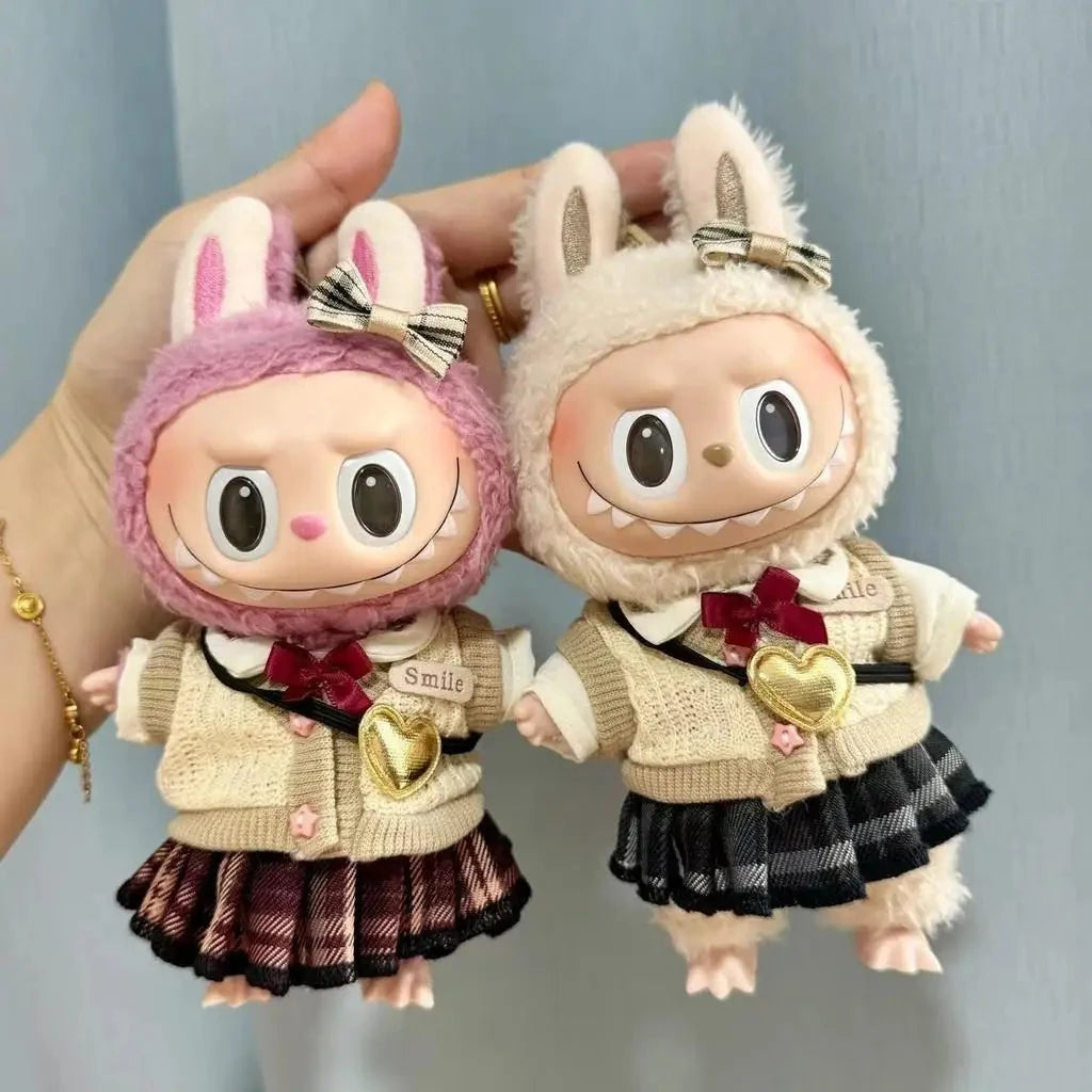 Handmade Labubu School Uniform Outfit with Accessories