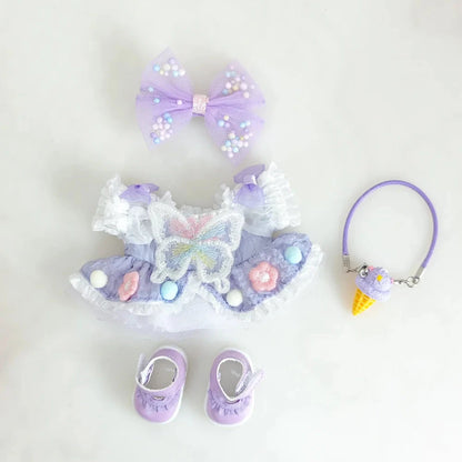 kawaiies-softtoys-plushies-kawaii-plush-Handmade Lavender Dream Butterfly Labubu Outfit Accessories 