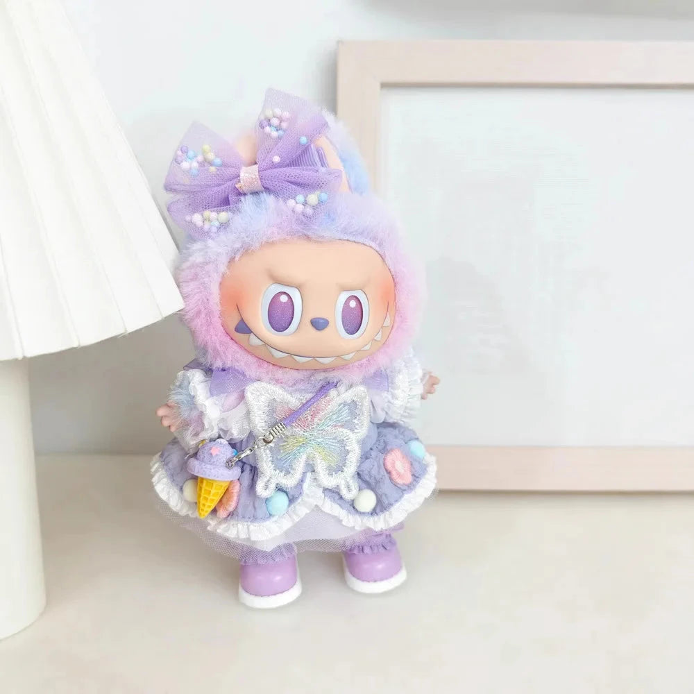 kawaiies-softtoys-plushies-kawaii-plush-Handmade Lavender Dream Butterfly Labubu Outfit Accessories With shoes 