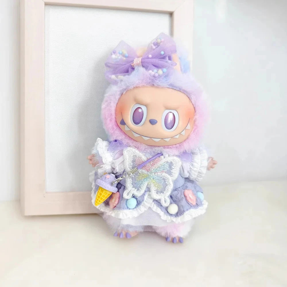 kawaiies-softtoys-plushies-kawaii-plush-Handmade Lavender Dream Butterfly Labubu Outfit Accessories Without shoes 