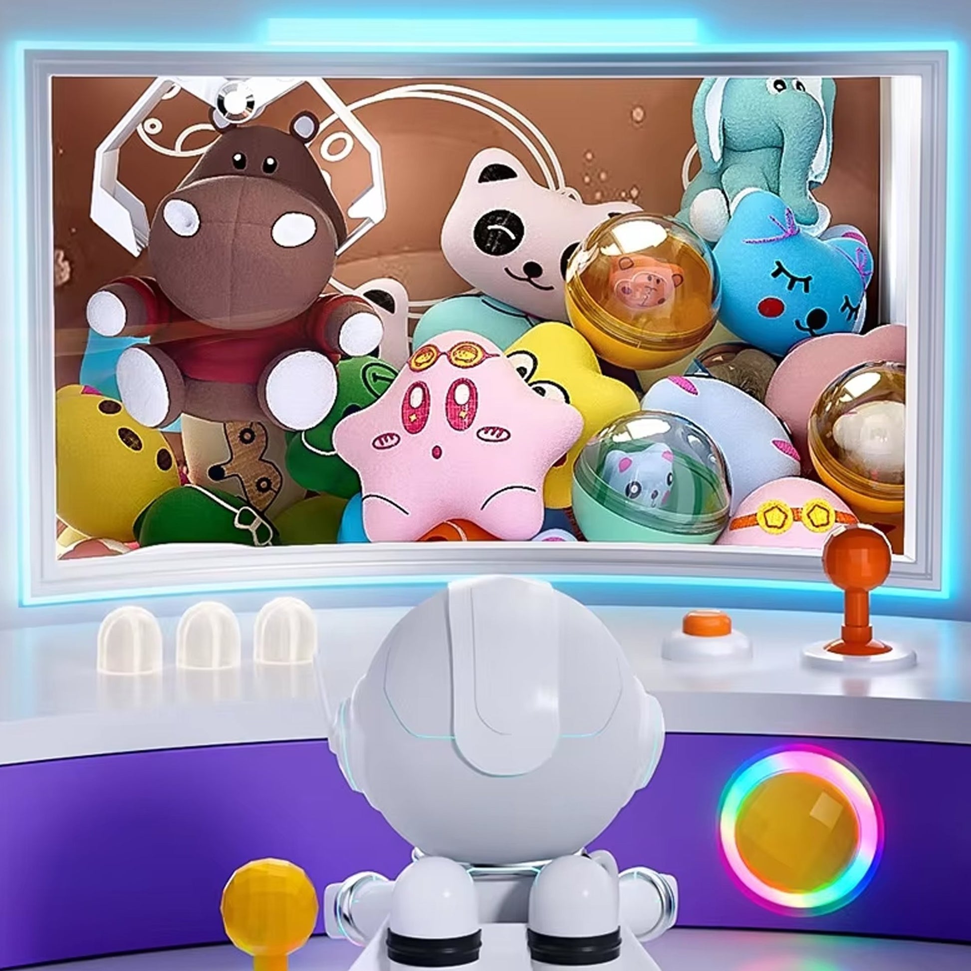 kawaiies-softtoys-plushies-kawaii-plush-Happy Pink Brown Bear Advanced Mini Claw Machine Toy Toys 