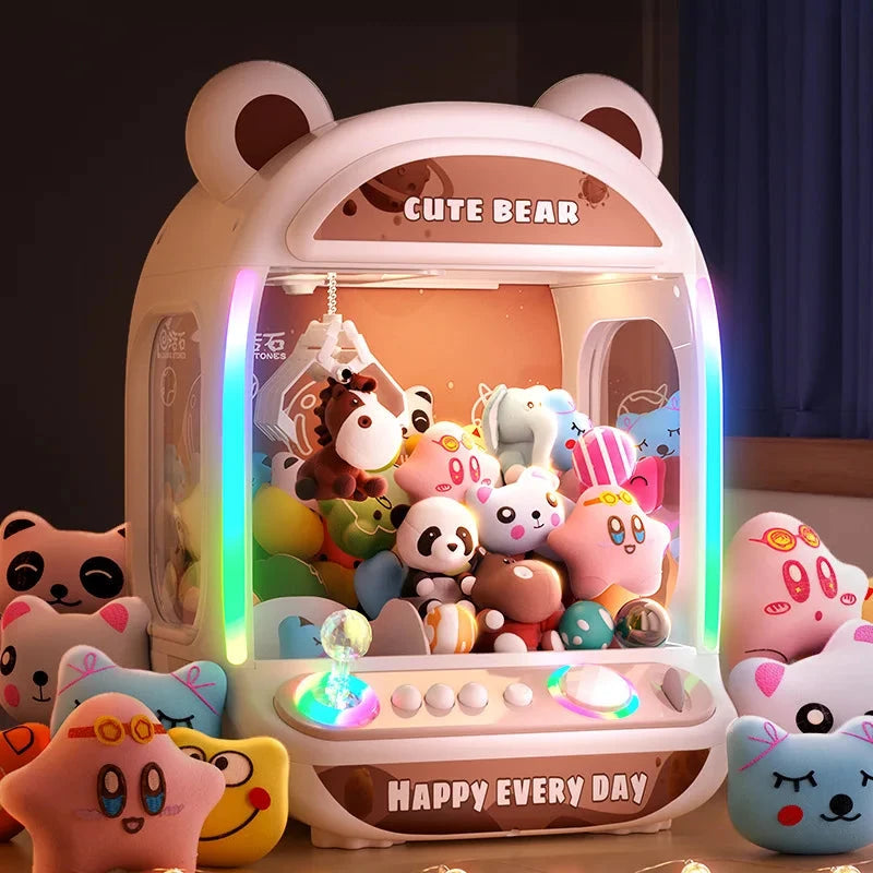 kawaiies-softtoys-plushies-kawaii-plush-Happy Pink Brown Bear Advanced Mini Claw Machine Toy Toys 