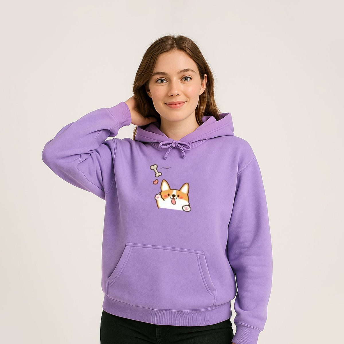 kawaiies-softtoys-plushies-kawaii-plush-Harajuku Kawaii Corgi Hoodie Apparel Purple M 