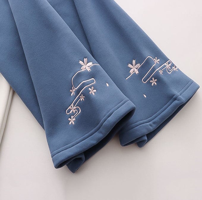 kawaiies-softtoys-plushies-kawaii-plush-Harajuku Moon Sakura Blue Pink Loose Women's Hoodie Hoodies 