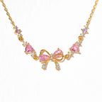 kawaiies-softtoys-plushies-kawaii-plush-Hearty Pink & Gold Bow Bracelet Jewelry Gold 