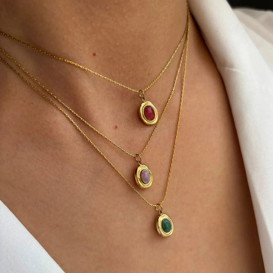 kawaiies-softtoys-plushies-kawaii-plush-Heirloom Gold Aura Gemstone Necklace Jewelry 