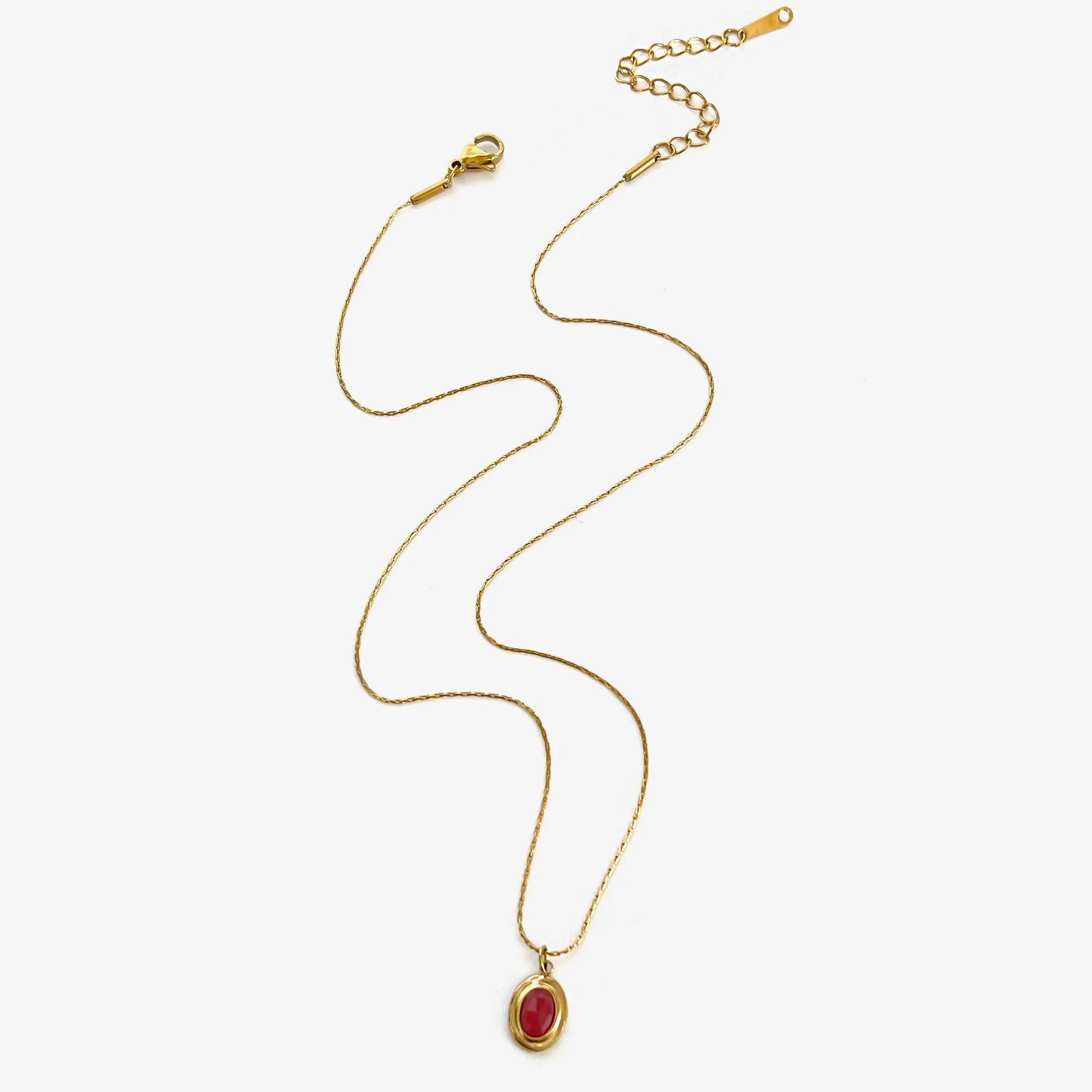 kawaiies-softtoys-plushies-kawaii-plush-Heirloom Gold Aura Gemstone Necklace Jewelry Red 