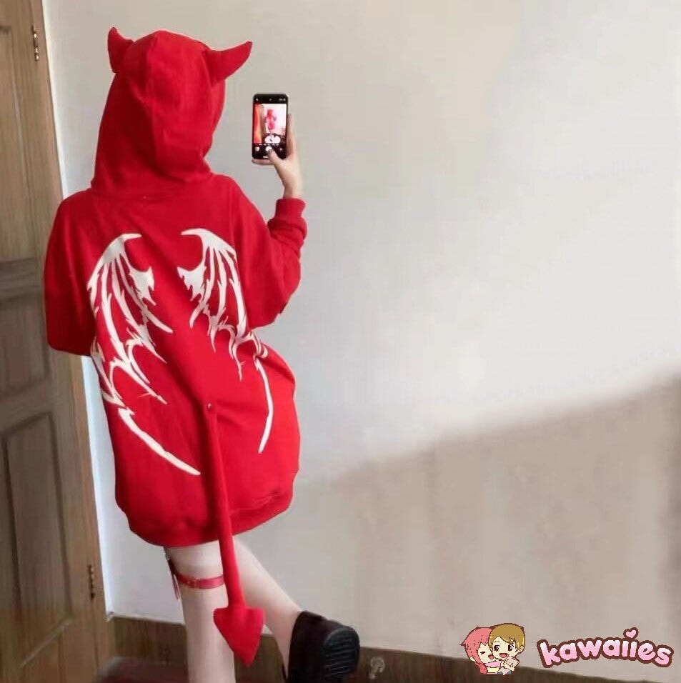 kawaiies-softtoys-plushies-kawaii-plush-I Am The Devil Gothic Hoodie Hoodies 