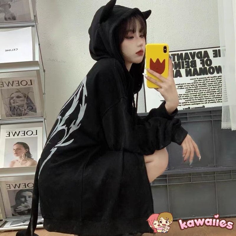 kawaiies-softtoys-plushies-kawaii-plush-I Am The Devil Gothic Hoodie Hoodies 