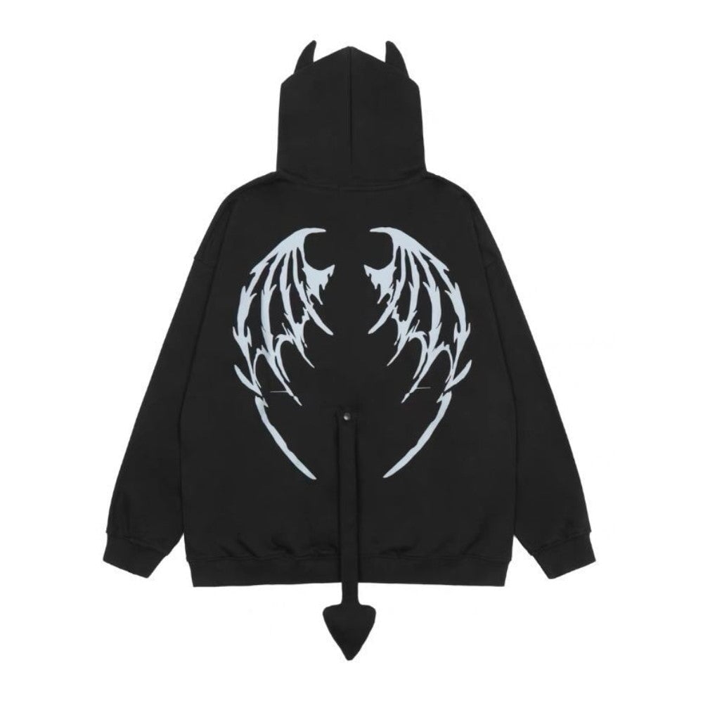 kawaiies-softtoys-plushies-kawaii-plush-I Am The Devil Gothic Hoodie Hoodies Evil Black M 