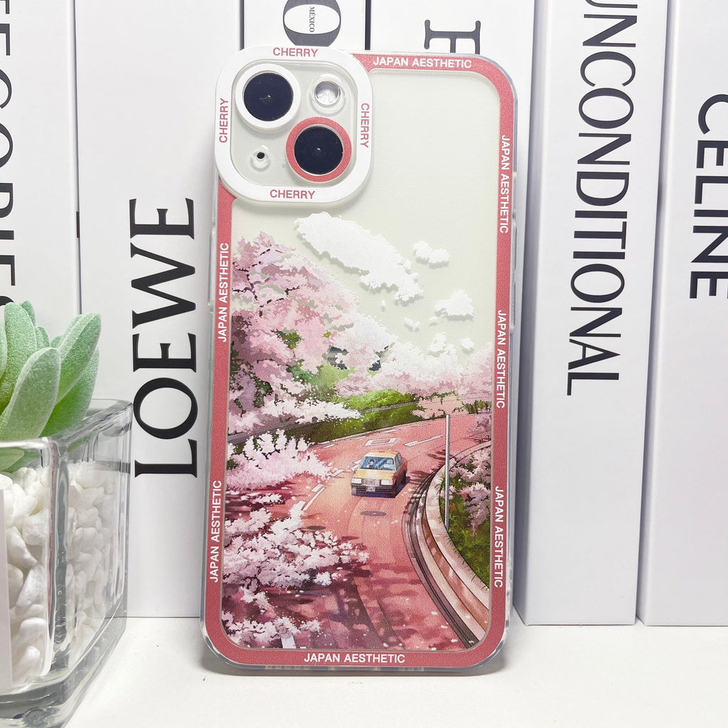 kawaiies-softtoys-plushies-kawaii-plush-Japanese Aesthetic Cherry Blossom Highway iPhone Case Accessories Pink iPhone 7 8 SE2 