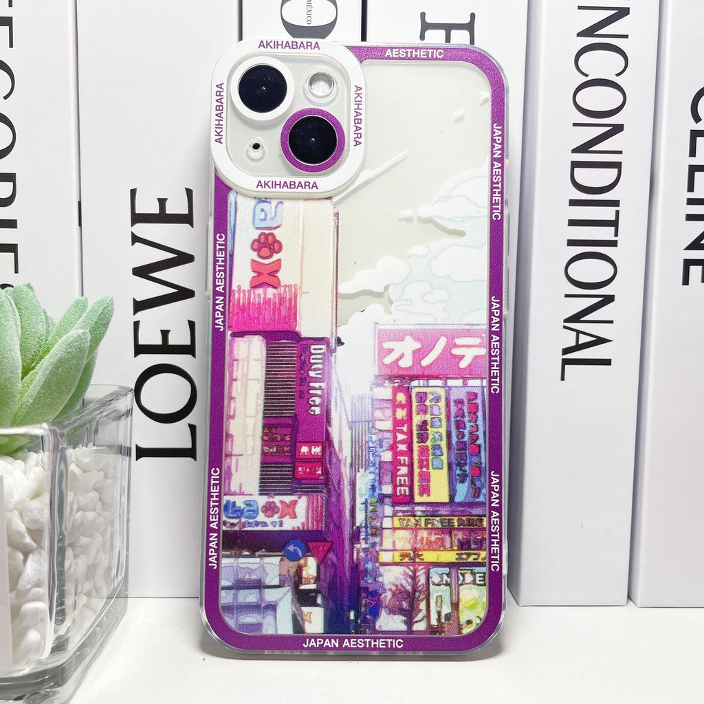 kawaiies-softtoys-plushies-kawaii-plush-Japanese Aesthetic City Break iPhone Case Accessories Purple iPhone 7 8 SE2 