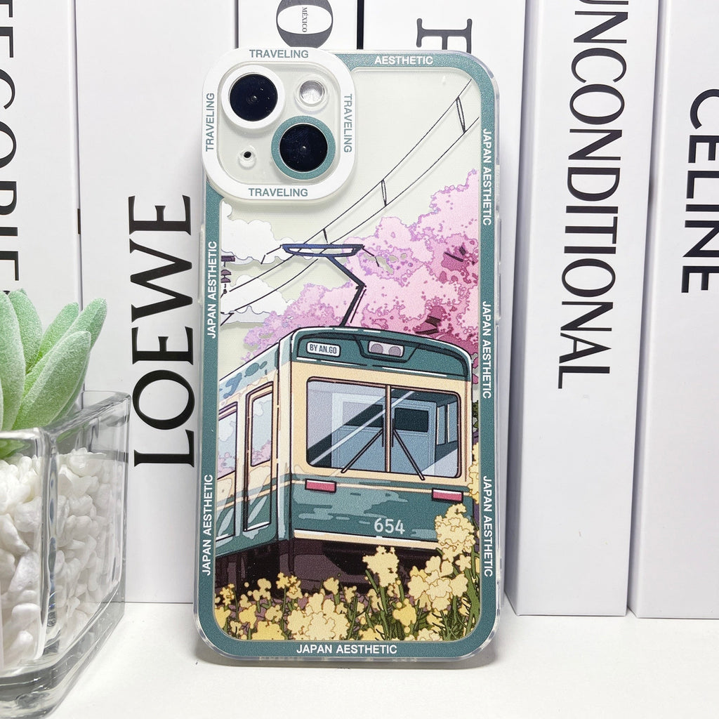 kawaiies-softtoys-plushies-kawaii-plush-Japanese Aesthetic Sakura Blossom City Break iPhone Case | NEW Accessories Train iPhone 7 8 Plus 