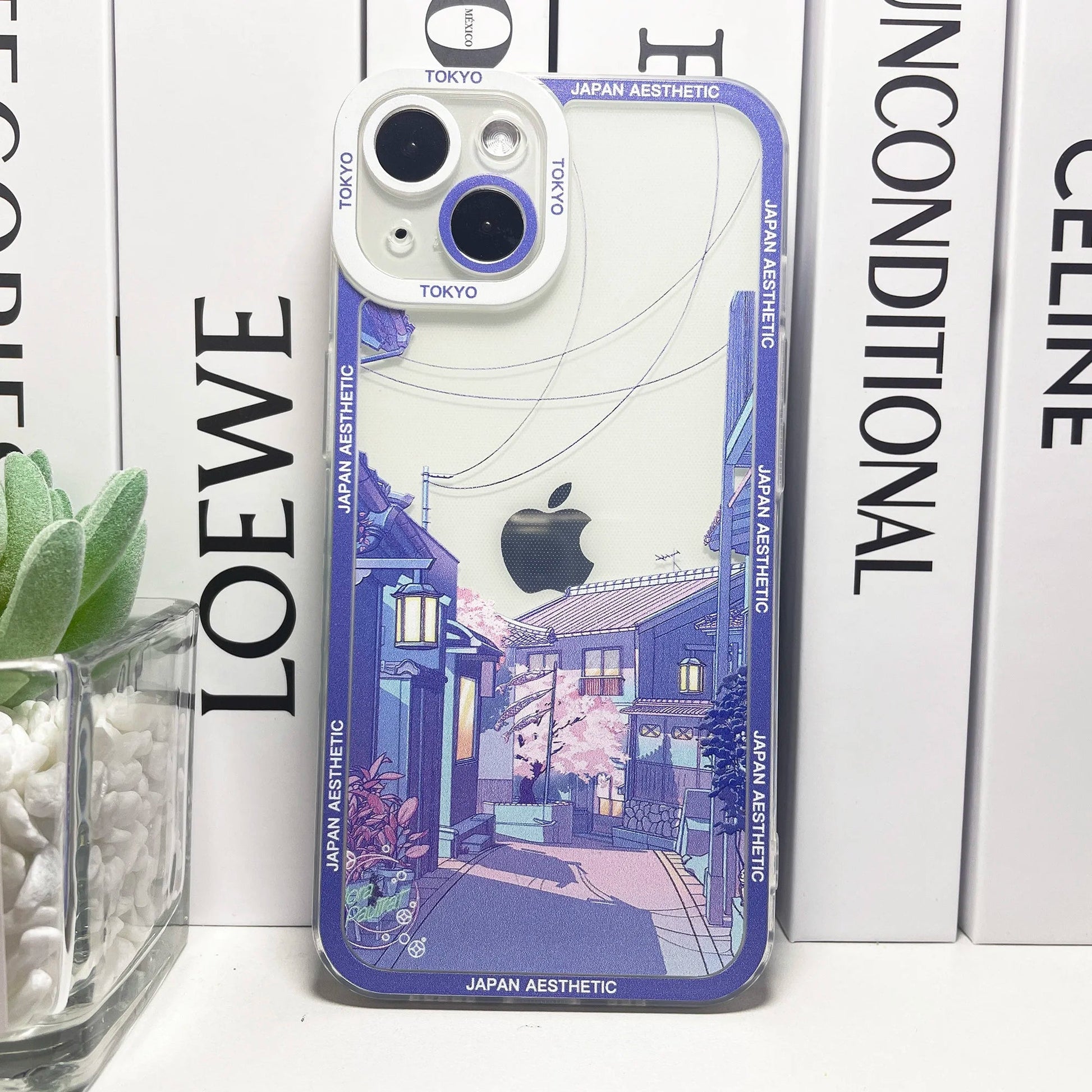 kawaiies-softtoys-plushies-kawaii-plush-Japanese Aesthetic Streets of Kyoto iPhone Case Accessories Purple Sakura iPhone X XS 
