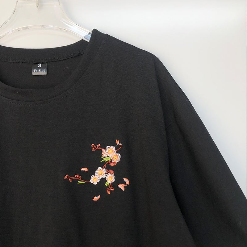 kawaiies-softtoys-plushies-kawaii-plush-Japanese Cherry Blossoms Embroidery Tee Apparel 