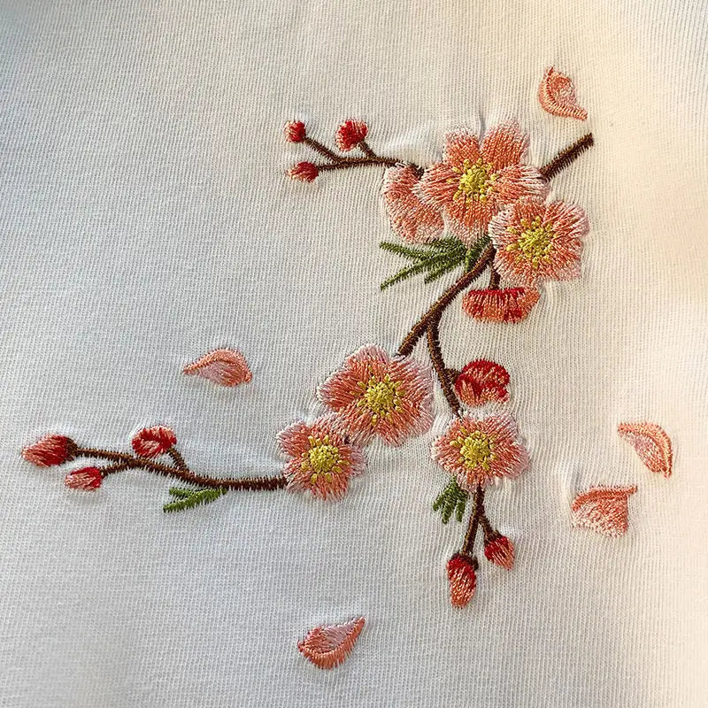 kawaiies-softtoys-plushies-kawaii-plush-Japanese Cherry Blossoms Embroidery Tee Apparel 