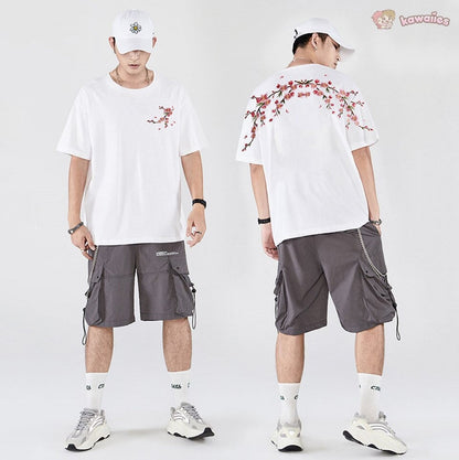 kawaiies-softtoys-plushies-kawaii-plush-Japanese Cherry Blossoms Embroidery Tee Apparel 