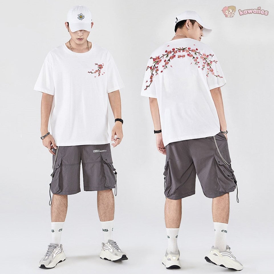 kawaiies-softtoys-plushies-kawaii-plush-Japanese Cherry Blossoms Embroidery Tee Apparel 