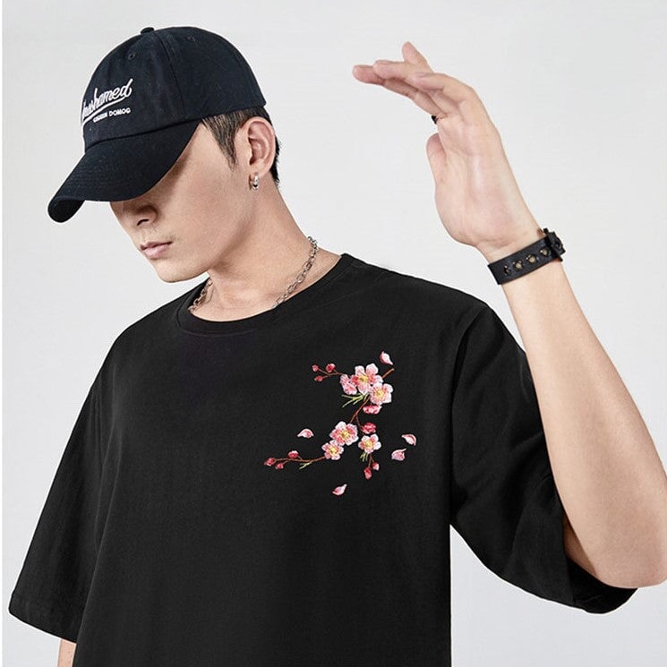 kawaiies-softtoys-plushies-kawaii-plush-Japanese Cherry Blossoms Embroidery Tee Apparel 