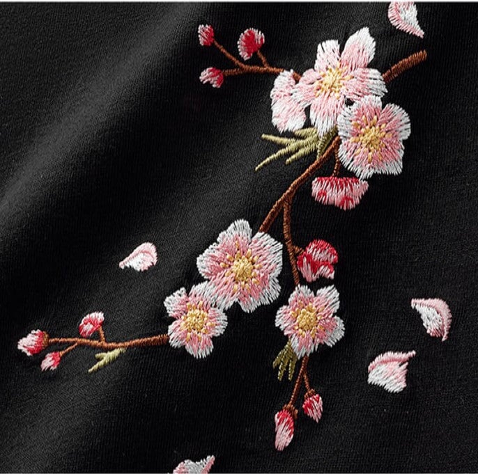 kawaiies-softtoys-plushies-kawaii-plush-Japanese Cherry Blossoms Embroidery Tee Apparel 