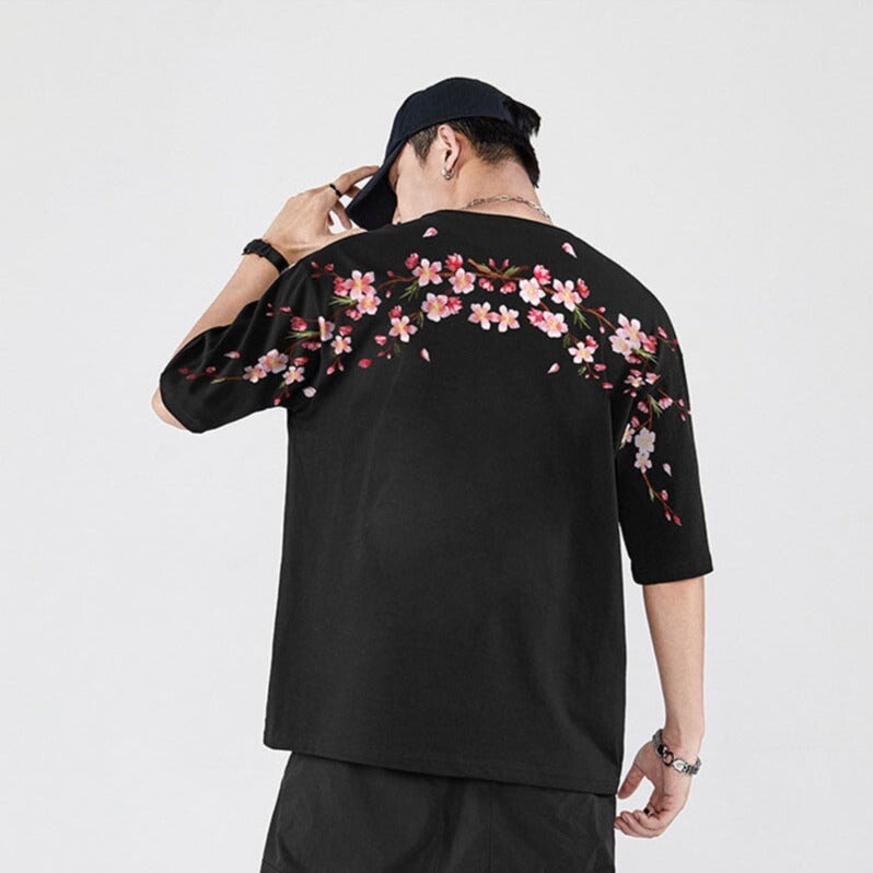 kawaiies-softtoys-plushies-kawaii-plush-Japanese Cherry Blossoms Embroidery Tee Apparel 