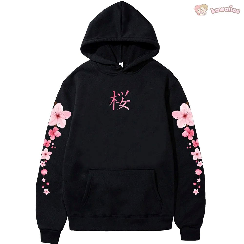kawaiies-softtoys-plushies-kawaii-plush-Japanese Cherry Sakura Hoodies Long Sleeve Hoodies 